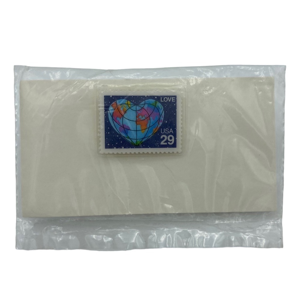 Vintage USPS Love Planet Earth USA 29 Laminated Stamp Pin